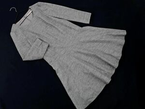 NATURAL BEAUTY ナチュラルビューティー ウール混 ラメ Aライン ワンピース size36/グレー ◇■ ☆ eia6 レディース