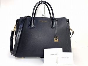 極美品★送料無料 マイケルコース MICHAEL KORS レザー ベルテッド ラージ サッチェル 2WAY ショルダーバッグ トートバッグ ハンドバッグ