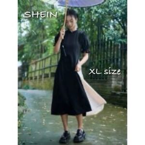 SHEIN ワンピース バイカラー モノクロ モード アンティカ antiqua オシャレウォーカー ZARA