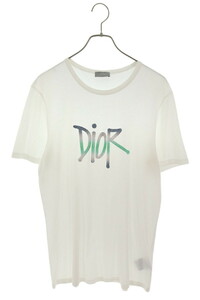 ディオール DIOR 20AW 033J600D0589 サイズ:M DIOR AND SHAWNロゴ刺繍Tシャツ 中古 SS13