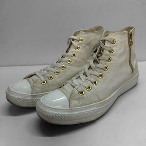 H756 CONVERSE コンバース オールスター メンズ ハイカットスニーカー US6.5 25cm ホワイト キャンバス サイドジップ