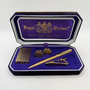 U11 Royal Windsor ボールペン カフス ライター タイピン ギフトセット ネクタイピン ガスライター ゴールドカラー 