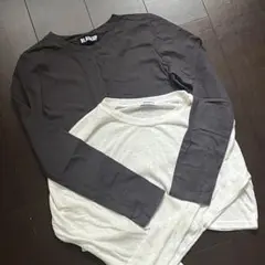 ダークグレー クロップドTシャツ2枚セットBLACKUP クロップド丈