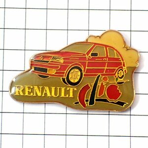 ピンバッジ・ルノー赤いクリオ車 RENAULT FRANCE◆フランス限定ピンズ◆レアなヴィンテージものピンバッチ