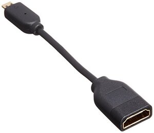 エレコム HDMI (メス) - micro HDMI (オス ) 変換アダプタ 10cm ブラック AD-HDADBK