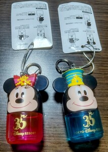 TDR 東京ディズニーランド　35周年　チョコレート　菓子ケース　ミッキー　ミニー　2種セット　未使用　チャーム　キーホルダー