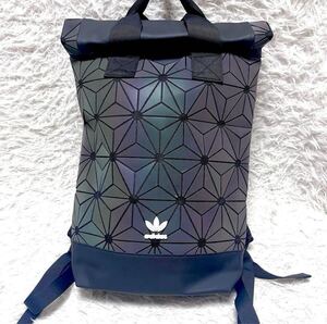 1円〜 adidas アディダス バックパック ロールトップ 3D リュック レインボー ブラック BACKPACK ROLL TOP メタルトレフォイル 男女兼用