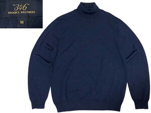 Brooks Brothers sizeM ニットセーター アイビー トラッド アメトラ メンズ ブルックスブラザーズ ネイビー系 タートルネック