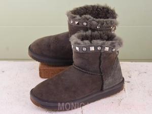 MK334◆レディース【Junbuck UGG】ムートンブーツ グレー 23.5cmくらい