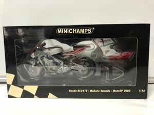 ミニチャンプス 1/12 Honda RC211V Team Pramac Honda Makoto Tamada MotoGP 2003（122 037106）玉田誠 美中古品