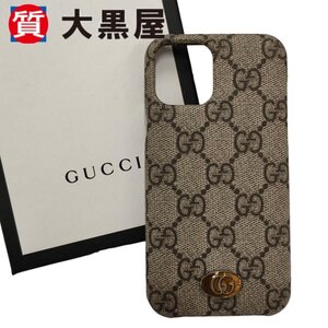 【大黒屋82】GUCCI グッチ iPhone 11Pro 対応 ケース モバイル スマホ GGスブリーム バッグ ブランド 小物 箱付き ベージュ/ブラウン