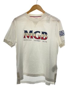 MONCLER GAMME BLEU◆ワッペンTシャツ/Lサイズ/コットン/ホワイト/D13918011450 829D1/ガムブルー