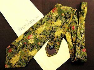 ♪24180C♪良品【花 植物 柄】トラサルディ【TRUSSARDI】ネクタイ