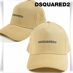 新品1円～★定価4.1万 DSQUARED2 ディースクエアード メンズ ロゴ キャップ 帽子 フリーサイズ ベージュ BCM0661 本物◆S1023◆