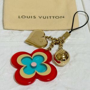 ルイヴィトン アクセソワール・テレフォンヌ・キューブストラップ チャーム　花　キーホルダー バッグチャーム LOUIS VUITTON