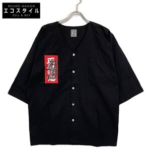 WACKO MARIA ワコマリア ×【THEBLACKEYEPATCH】22AW ブラック ダボシャツ ブラック M トップス コットン メンズ 中古