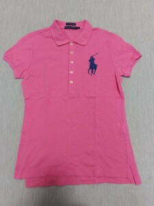 ＼送料込み！／【RALPH LAUREN】ラルフローレン 半袖ポロシャツ ピンク サイズL スキニーポロ ビッグポニー ゴルフウェア ファッション