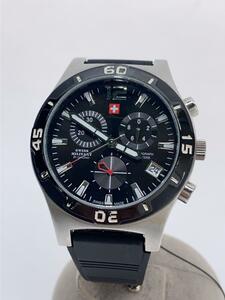 SWISS MILITARY WATCH◆クォーツ腕時計/アナログ/-/BLK/SM34015.08//