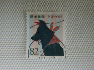 年賀切手 平成30年用 2017.11.1 小型シートの82円切手 (2018.1.15.) 単片 使用済 機械印 桜井