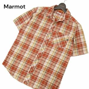 Marmot マーモット 春夏 ロゴ刺繍★ 半袖 チェック シャツ Sz.S　メンズ アウトドア　C4T05291_5#A