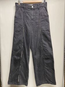 【JieDa ジエダ】 JIE-24S-PT01 24ss CUTTING WIDE DENIM カッティングワイドデニム グレー コットン 1 デザイナーズ 2411oki k