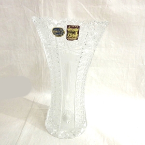 ボヘミア クリスタルガラス 花瓶☆0102