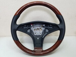 美品■ウッド/本革コンビ純正ステアリング■R230(SLクラス)後期モデル.他■パドル付