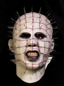 ★未使用 Hellraiser ヘルレイザー セノバイト リアル ピンヘッド 1/1 マスク 仮装 パーティー ハロウィーン 魔道士 コスプレ ホラー 怖い