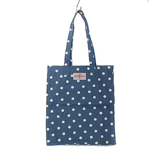 未使用品 キャスキッドソン Cath Kidston タグ付き トートバッグ ドット柄 コットン 青 ブルー 鞄 レディース