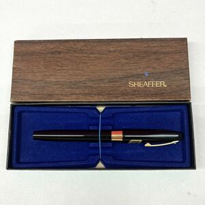 B005-O15-4676◎ SHEAFFER シェーファー 万年筆 ペン先 14K 585 USA ブラック×ゴールド 箱付き 文房具 筆記用具