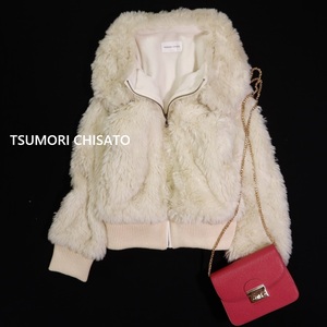 ツモリチサト TSUMORI CHISATO 可愛い☆フワフワ フェイクファー ジップアップ ブルゾン ジャンパー 2