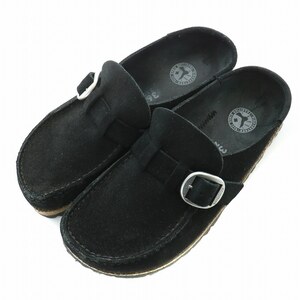 ビルケンシュトック BIRKENSTOCK Boston ボストン サンダル フラットシューズ 厚底 スエード ベルト EU36 23cm 黒 ブラック ■OF