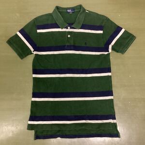  POLO Ralph Lauren ポロ　ラルフローレン　 半袖ポロシャツ　メンズ　サイズS キッズLです ボーダー グリーン　ネイビー　ホワイト