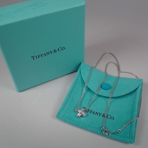 ティファニー TIFFANY&Co. K18WG ネックレス ダイヤモンド クロスステッチ