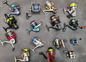 ◎⑤　リール　スピニングリール ベイトリール　15個　まとめて　 SHIMANO DAIWA RYOBI ORIMPIC など　１円スタート！　