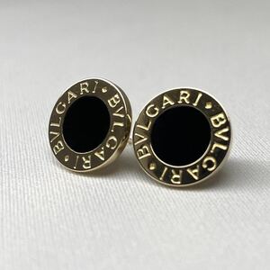 BVLGARI ブルガリブルガリ オニキスピアス K18YG ゴールド