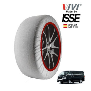 VIVI正規品 ISSE製造 トヨタ ハイエース TRH229W 195/80R15 15インチ 4WD スノーソックス 布製 タイヤ チェーン 非金属 スペイン製