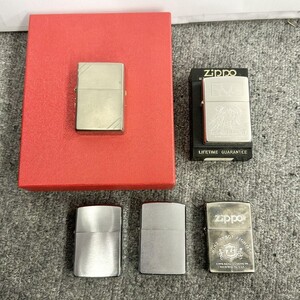 H069 まとめ ▲ Zippo ジッポー オイルライター 5点セット ロマンスは剣の輝きII シルバー 無地 他 喫煙具 4点火花あり