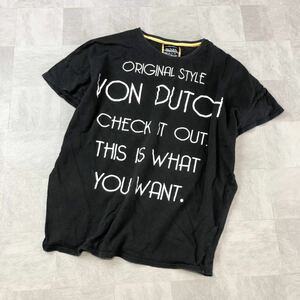 Von Dutch ボンダッチ　プリントTシャツ　半袖Tシャツ コットンシャツ　ブラック　サイズM