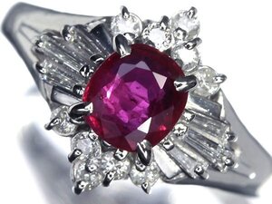 8OO14441T【売り切り】新品【RK宝石】≪RUBY≫ 艶やか濃厚カラー!! 極上天然ルビー 大粒0.74ct 極上ダイヤモンド Pt900 高級リング ダイヤ