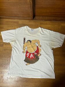 ヴィンテージ　Tシャツ　小錦八十吉　相撲　浮世絵　力士　和柄　80s