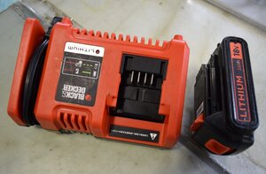 BLACK&DECKER ブラック＆デッカー 14.4V-18V リチウム充電器(チャージャー) LC1418 ＆ バッテリー 18V 2.0AH(現状品)//充電できる確認済み