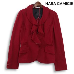 NARA CAMICIE ナラ カミーチェ 秋冬★ ウール100% ラッフル フリル ジャケット Sz.3 レディース 日本製　K4T01720_A#N