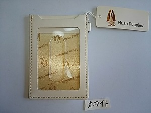 ★ハッシュパピー 新品未使用 即決 hush puppies 定期入れ パスケース 本革 パス入れ ホワイト 単パス 人気ブランド 特価 セール