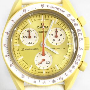 超美品 Swatch × Omega ムーンスウォッチ × オメガ MISSION TO THE SUN SO33J100 バイオセラミック 腕時計 クロノグラフ 高級時計 動作OK