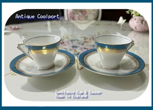 ★ Antique Coalport（アンティーク コールポート） デミタスカップ＆ソーサー・ペアセット・美品！アールデコ