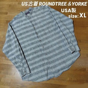 ☆送料無料☆ USA製 ROUNDTREE＆YORKE US古着 長袖シャツ Men