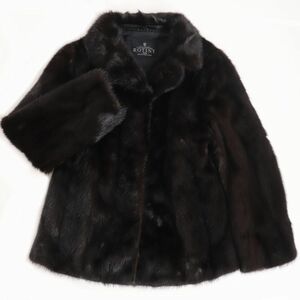 毛並み極美品☆ROTINY　ロティニー　MINK　ミンク　本毛皮コート/ジャケット　ダークブラウン　13号　毛質艶やか・柔らか◎