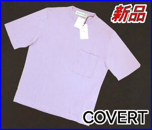 【国内正規品】80%OFFCOVERTユナイテッドアローズ◆定価:25,300円◆夏クルーネック半袖ニットTシャツ綿ハイゲージ薄地◆46/Mライラック