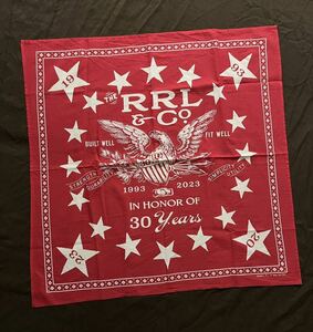 【希少】極美品 RRL 30th ANNIVERSARY BANDANNA ダブルアールエル イーグル スター 30周年記念 限定 リミテッド バンダナ 非売品